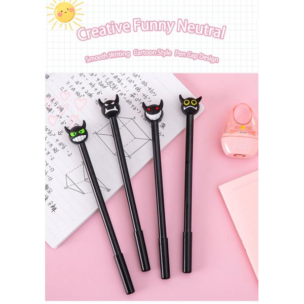 Halloween Plástico Negro Ghost Gel Pluma Creativa Cool Regalo Diablo firma de la pluma