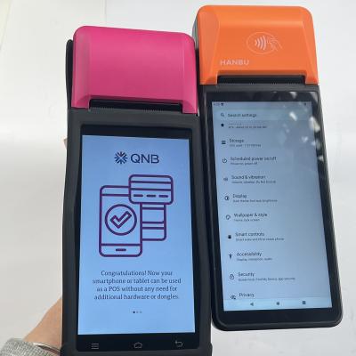6 Inch Portable POS System Orange Purple Android POS Terminal With Printer