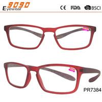 Women's hot  sale style reading glasses,made of plastic,plastic hinge,long temples