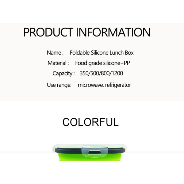 Collapsible Folding Silicone Box Set for Microwave Safe Food Storage Blue