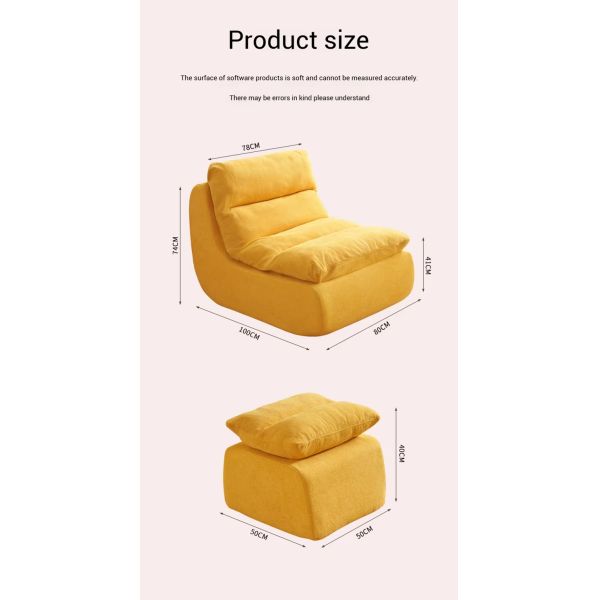 Wholesale Modern Living Room Backrest Cushion Lazy Lounge Recliner Sofa Chair Single Seat Bean Bag Sofa for Apartment Balcony