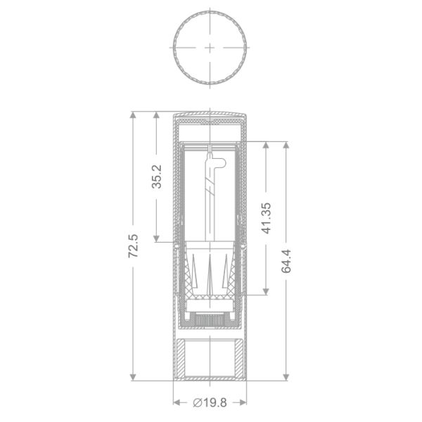 Fashion Aluminum Empty Lipstick 72.5MM Height Cosmetic GL103