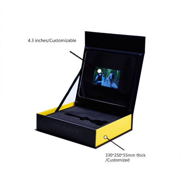 Подарочная коробка LCD кроны верхнего сегмента кожаная видео-, коробка брошюры 7 дюймов видео-