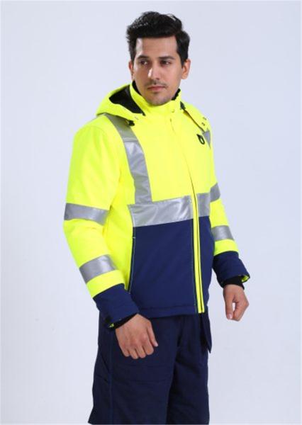 Hi Vis Orange/ Yellow Winter Work Jacket , OEM Cold Weather Fleece Jacket
