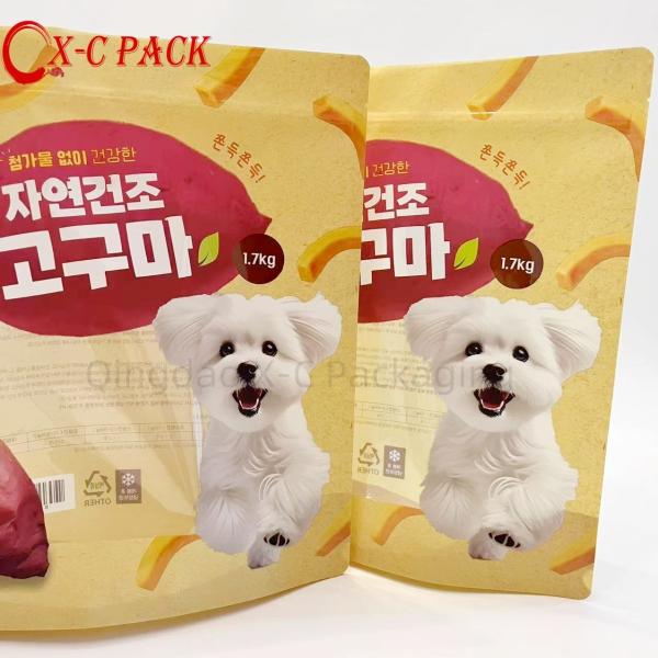 Conservation de la fraîcheur Sacs de nourriture pour chiens debout avec imprimante personnalisable et fermeture à glissière ré-verrouillable