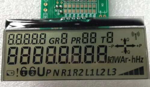 17 Digits 7 Segment Custom LCD Module with Transflective LCD Display and I2C Serial Interface for Energy Meter