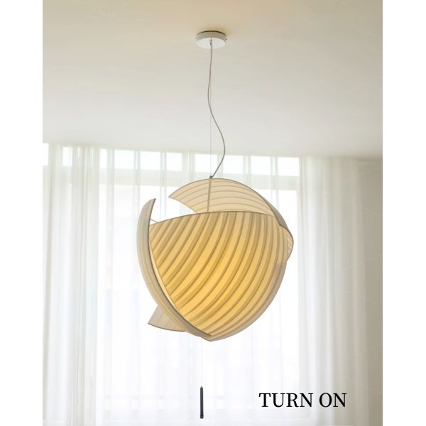 Nordic Fabric Cloth Irregular Molding Bud Pendant Light Wabi-sabi White Art Chandelier