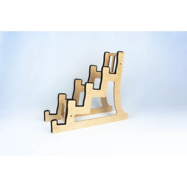 Non-Folding Rack 4 Guitar Stand Holder Quad Decker for Burning Finish Design Guitars