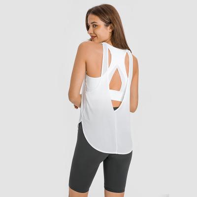 O gelo sente o nylon de pouco peso da ioga construído nas camisetas de alças de mulheres fracas do sutiã