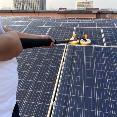 Physical Cleaning Principle Water-Fed Double Head Rotating Brush for Solar Panel