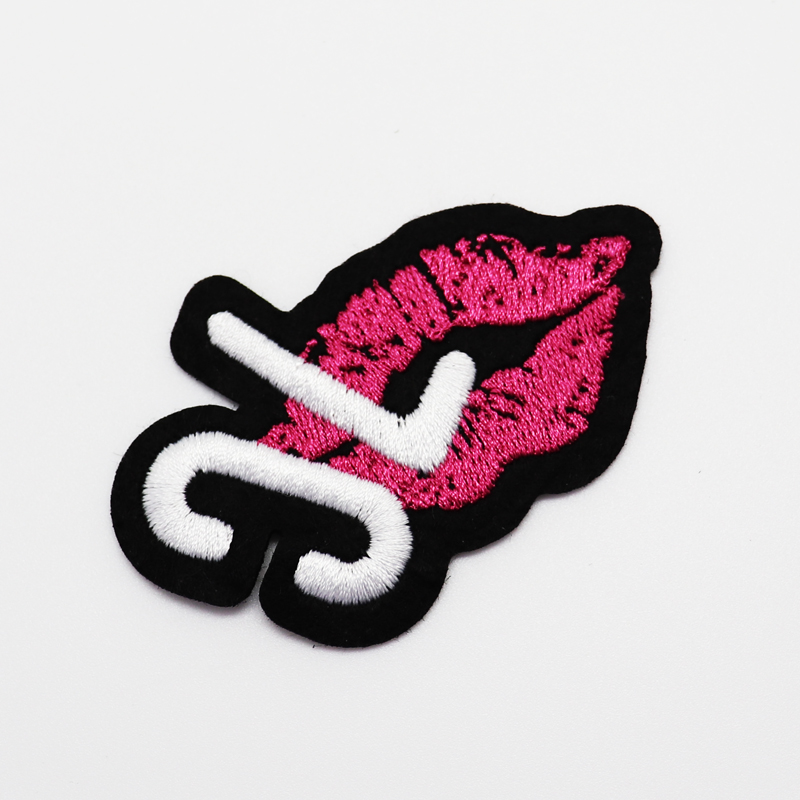 Customized New Fashion Lip logo Small 3d Bubble Digital Embroidery Skirt Patch