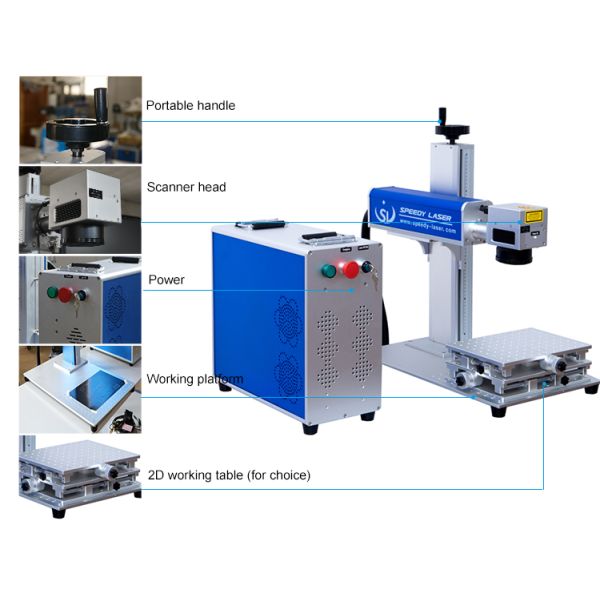 Машина отметки лазера волокна браслета колец, машина маркировки лазера колец украшений с роторным прибором