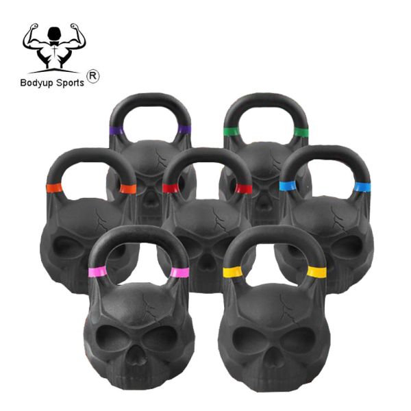 Competition Powder Painting Iron Skull Kettlebell / Power Training Skull Kettlebell
