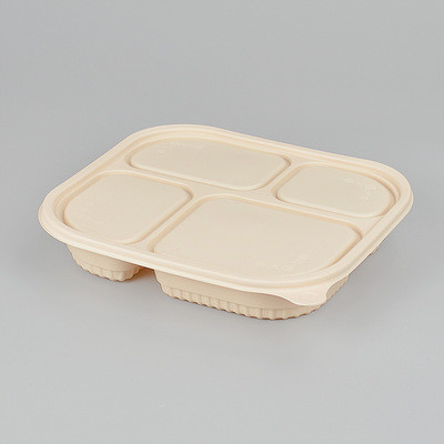 242*214*48mm 1.2L 4 Compartment Meal Tray Waterproof