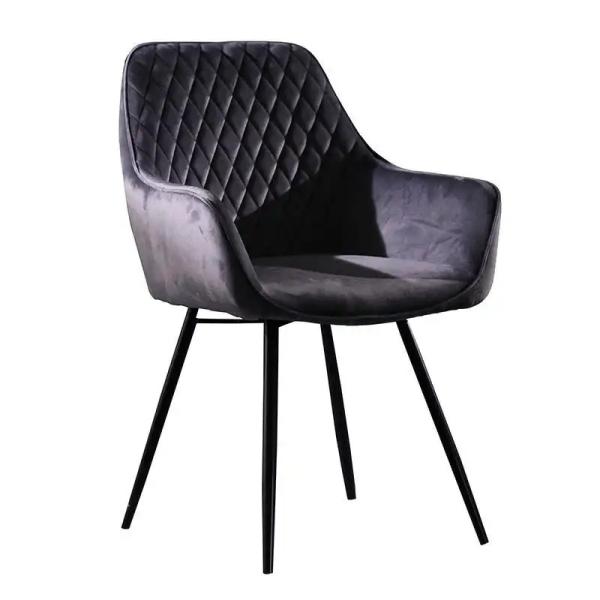 Modern Velvet Dining Chair with Metal Frame - OEM Available