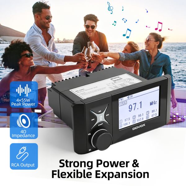 Marine New Marine Waterproof Stereo Receiver MP3 Player FM Radio for Boat With Controller