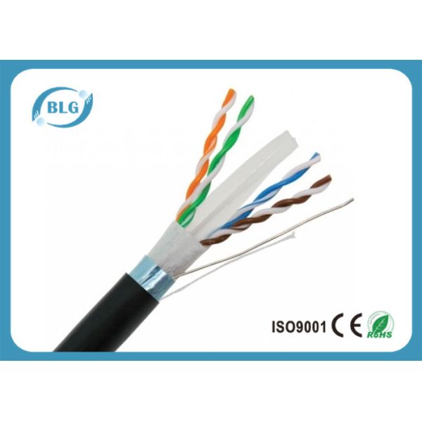 Outdoor FTP Cat6 LAN Cable Heavy - Duty Al Foil Shielding With Double Jacket