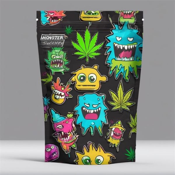 Glossy Gravure Printed Herb Packaging Bags with Moisture Barrier Holographic Effect