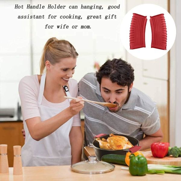Силиконовый держатель горячей ручки Устойчивый к жары чугунный ковёр Скилеты Ручки Грипп Покрытия для кастрюли