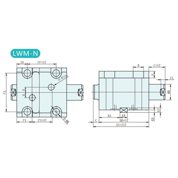 Бортовой коллекторный тип скважина БЕГСТВА LWM штанги конца гидравлического цилиндра одиночная 32mm