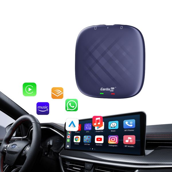 Wired to Wireless Adapter Carplay tbox plus Smart Magic Box Car Ai Box 8-Core 4g 64g  Wifi GPS  Android 13 with  Youtube & Netflix