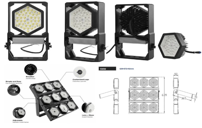 Warehouse Sport Lighting Stadium Lamp LED Flood Light Outdoor Waterproof IP67 Ik08 200W  for Golf Course Parking Lot Sport Fields