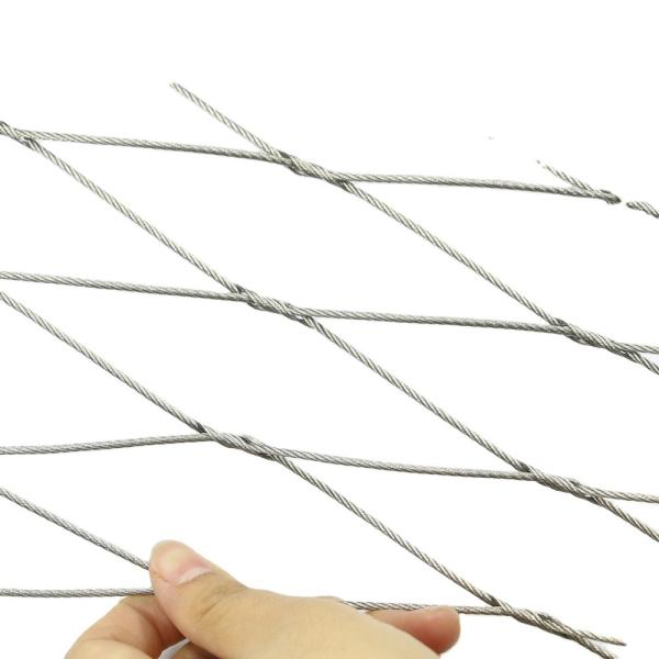 7X7 Zoo Enclosure Mesh 4.0mm Knotted Type Black Knotted Stainless Steel Rope Mesh