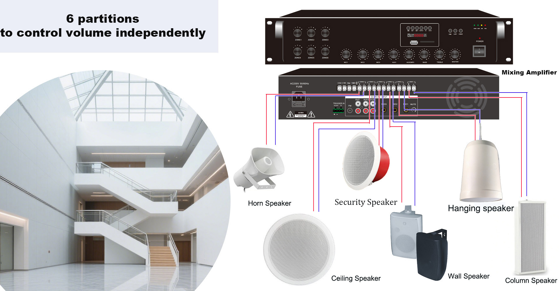 30W 6 Magnetic Public Address Ceiling Speakers For Restaurant