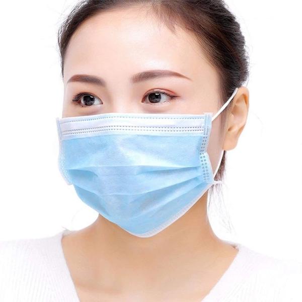 Antibacterial 3.2g Meltblown Filter 3 Ply Disposable Mask