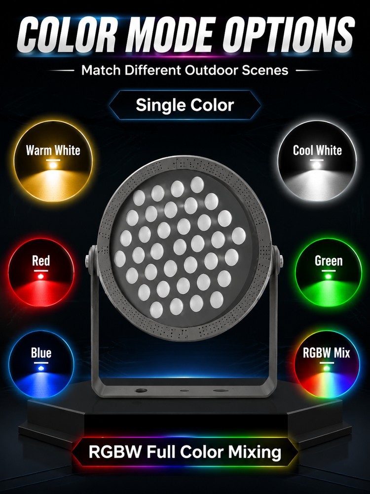 Aluminum Housing RGBW Outdoor LED Floodlights for Shopping Plaza Center Hotel Entrance