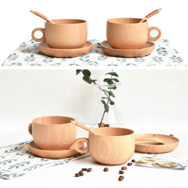 Beech Wooden Drinking Cups 250ml Wine Cocktails Mixed Drinks Beer Wooden Mug
