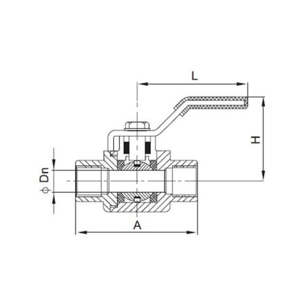 Handle / Pneumatic Stainless Steel Sanitary Valves Two Piece Ball Valve Threaded Ends