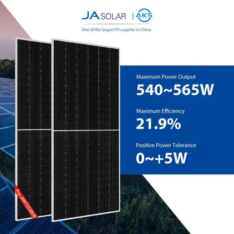 Панель солнечных батарей 540W 545W 550W 555W 560W 565W Perc Monocrystalline панели солнечных батарей JA Mono для ЕС