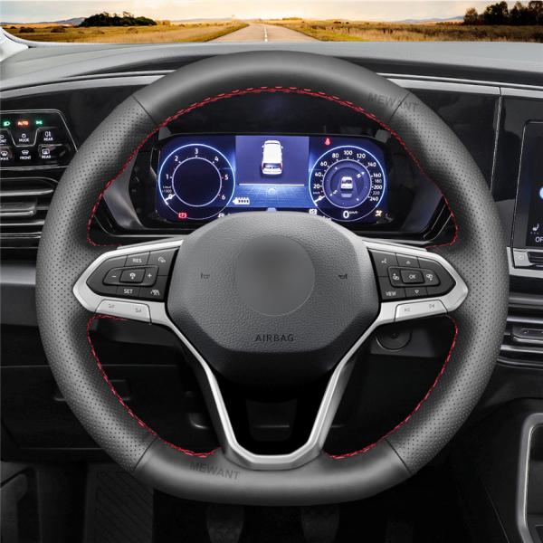 VW Golf 4 5 6 7 8 Plus Polo Bora Sharan Atlas Jetta Tiguan Caddy EOS Arteon Leather Steering Wheel Cover