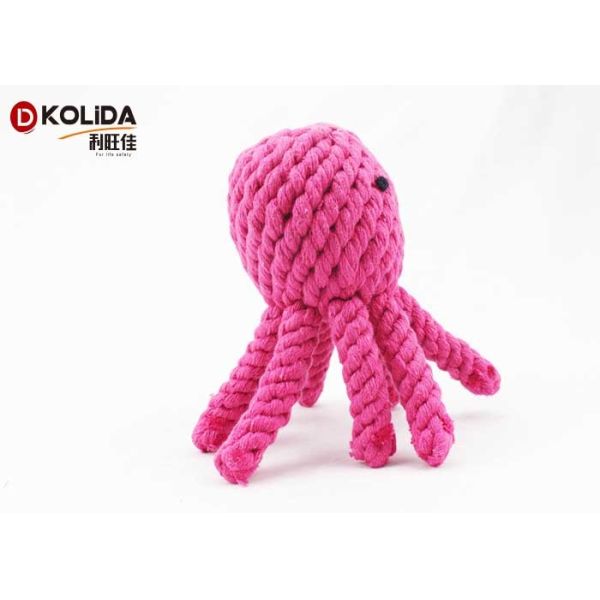 Safe Material Tough Dog Toys Pink Colors Washable For Teething Tug War