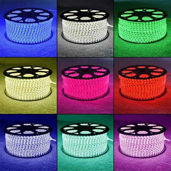 Lâmpadas de alta tensão impermeáveis 50M 100M de rolos de cor branca RGB