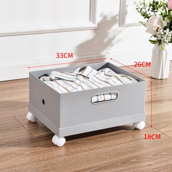 Rectangle 26*33cm Plastic Storage Bins With Wheels For Clothes