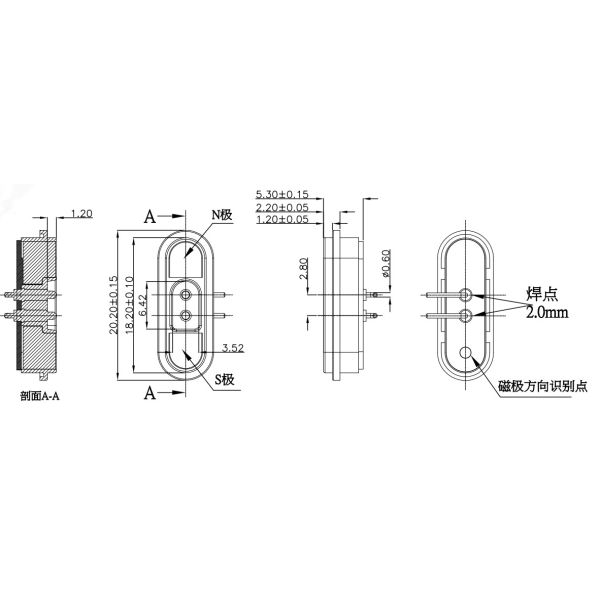Connecteur magnétique personnalisé à 2 broches 12V Connecteur magnétique mâle femelle Noir