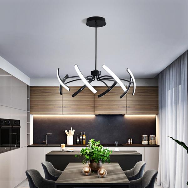 Black chandelier Iron Dimmable lustre design For Bedroom Living Dinning Room Kitchen LED Chandelier(WH-MI-225)