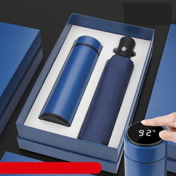 Steel Frame Notebook Thermos Cup and Umbrella Set for Business Advertising Promotions