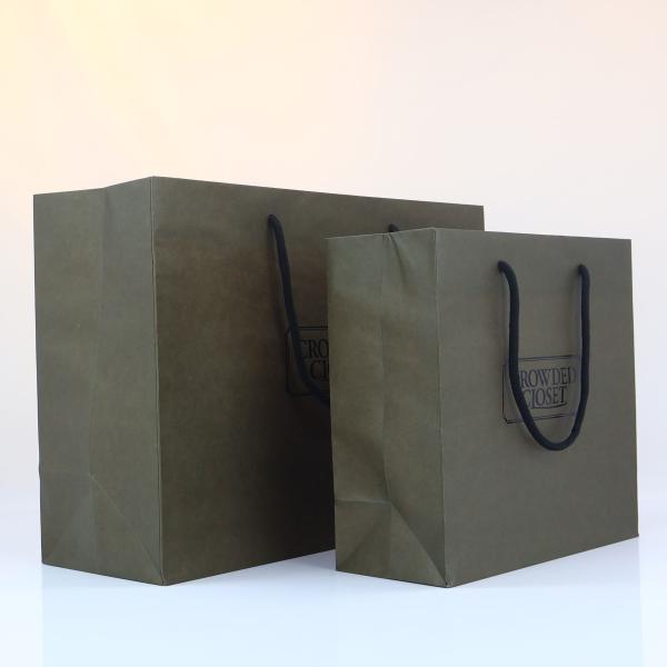 Hand Length Handle Gravure Printing Cardboard Paper Gift Bag Packaging for Manufacture