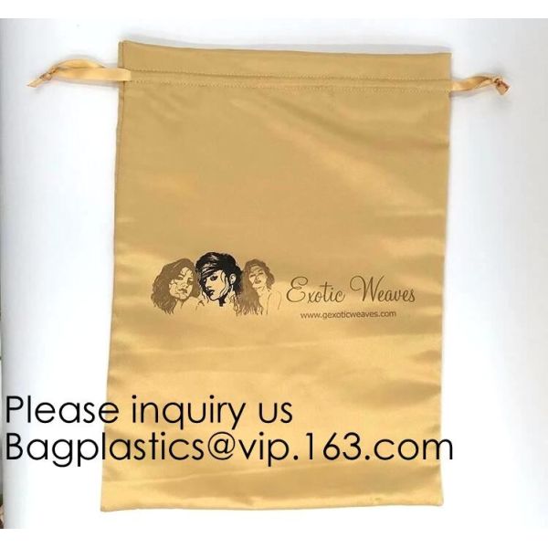 Satin Gift Bag With Logo Printing,Personalized White Satin Pouch Bag, Satin Drawstring pouch bag,Plain Square Bottom Sat