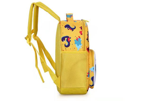 Zipper Closure 600D Polyester Backpacks For 4 Year Olds Yellow Blue