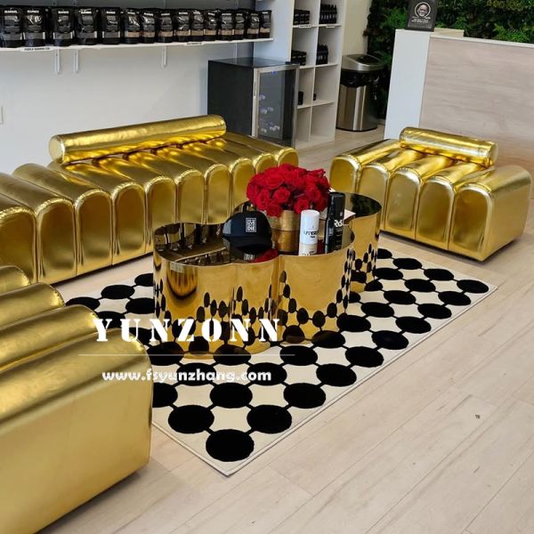 Gold Hollywood Unique Creative Design Coffee Table Luxury Metal Stump Type Center Table for Home Dining and Living Room Use