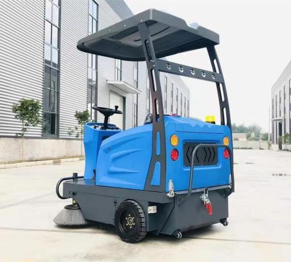 Pure Electric Ride On Sanitation Cleaning Truck Mini Shop Floor / Outdoor Road Sweeper Customized