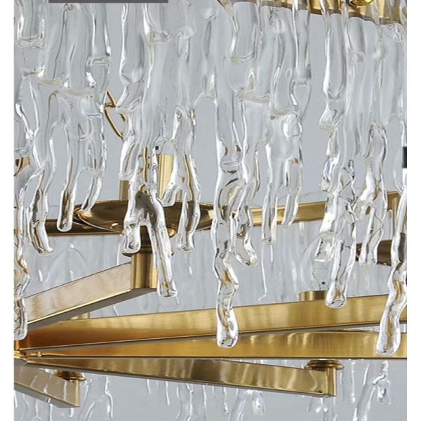 90V Polished Finish Kitchen Diameter 80 / 100cm Crystal Pendant Light