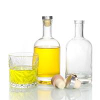 Bajo precio 750 ml Flint botella de licor botella de vidrio oval botella de licor clara botellas para el whisky