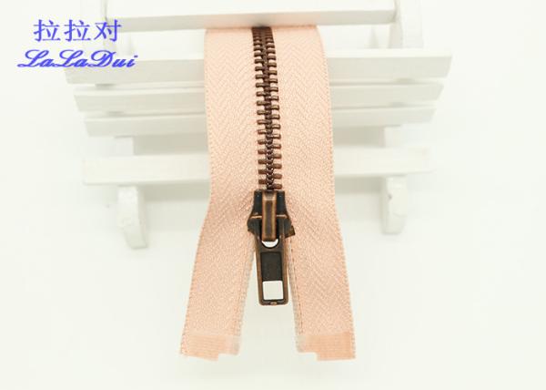 Auto Lock Slider Two Way Separating Zipper , 24 Inch Separating Jacket Zipper