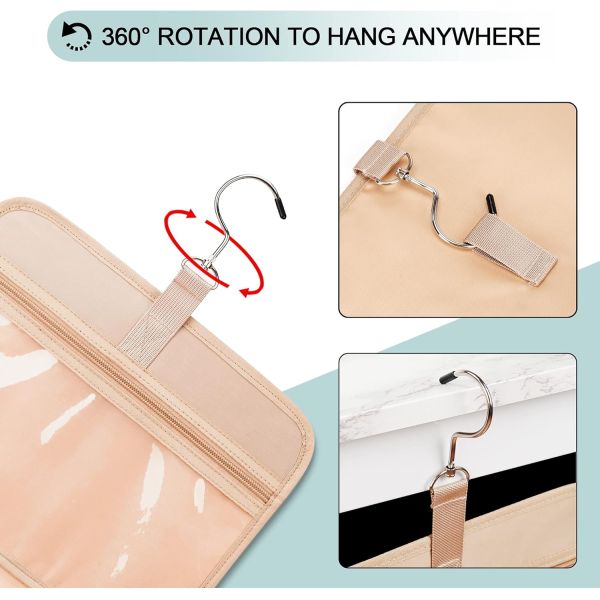 Medium Waterproof Hanging Makeup Accessories Cosmetic Essentials Dopp Kit Custom Travel Bag