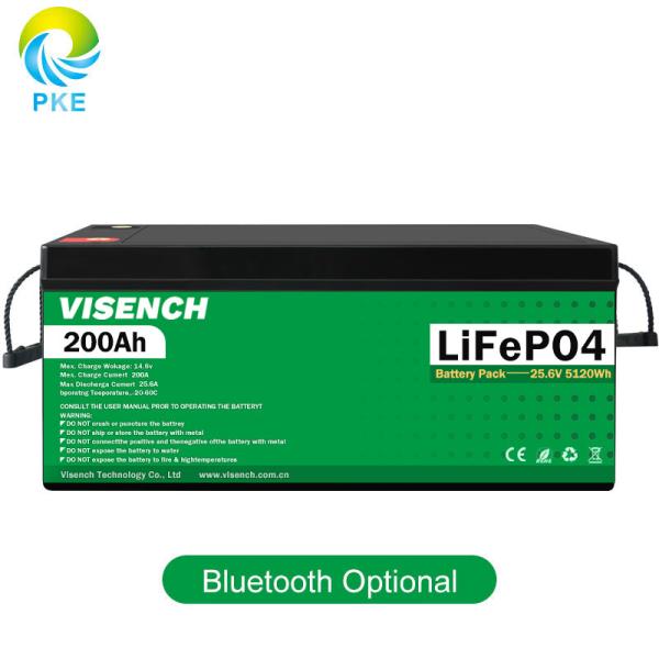 Visench Fábrica direta Lítio 12V 24V 100Ah 120Ah 200Ah Profundo 6000 Ciclos com BMS para bateria solar 12v 100ah